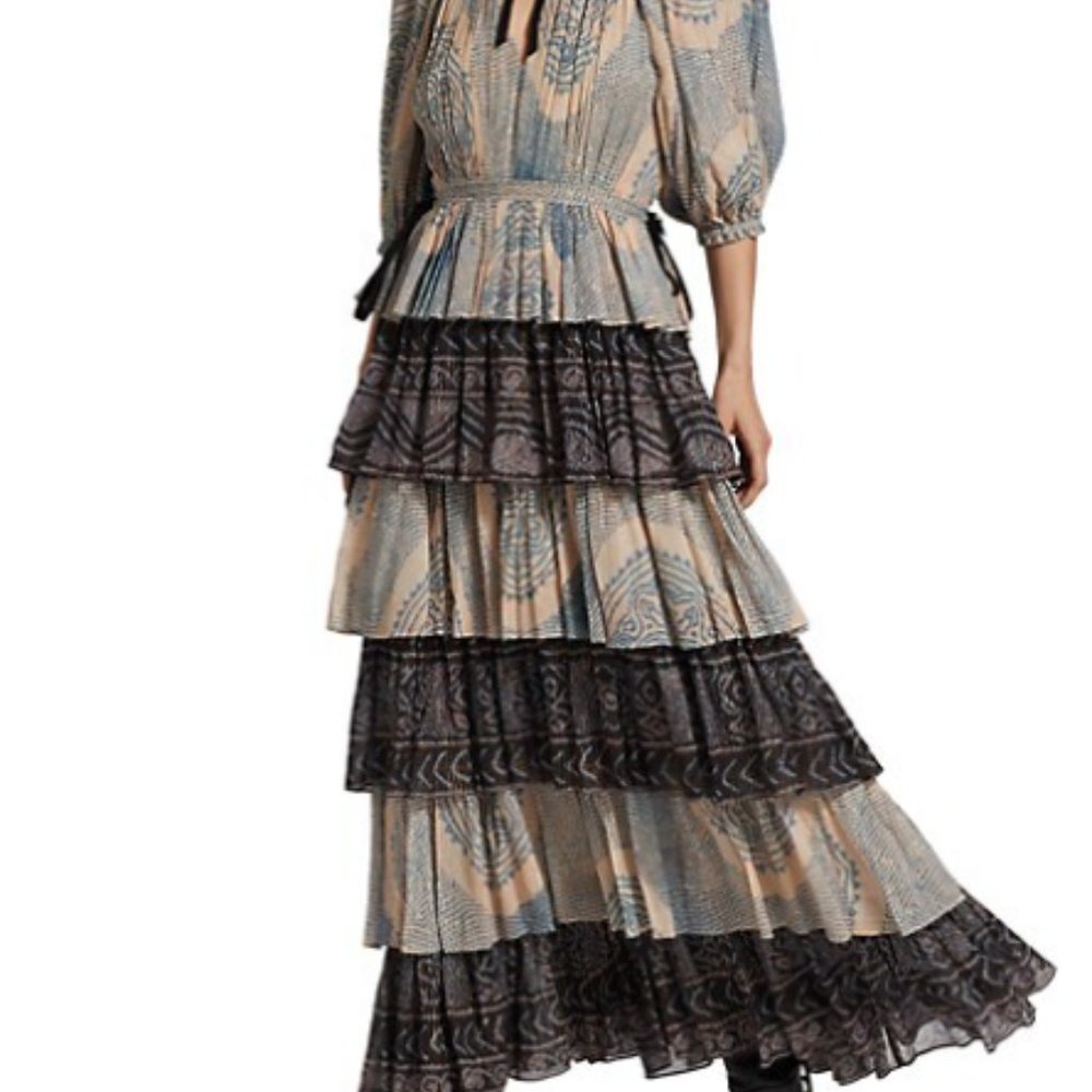 Ulla Johnson Emi Printed Tiered Maxi Dress - Picture 3 of 4